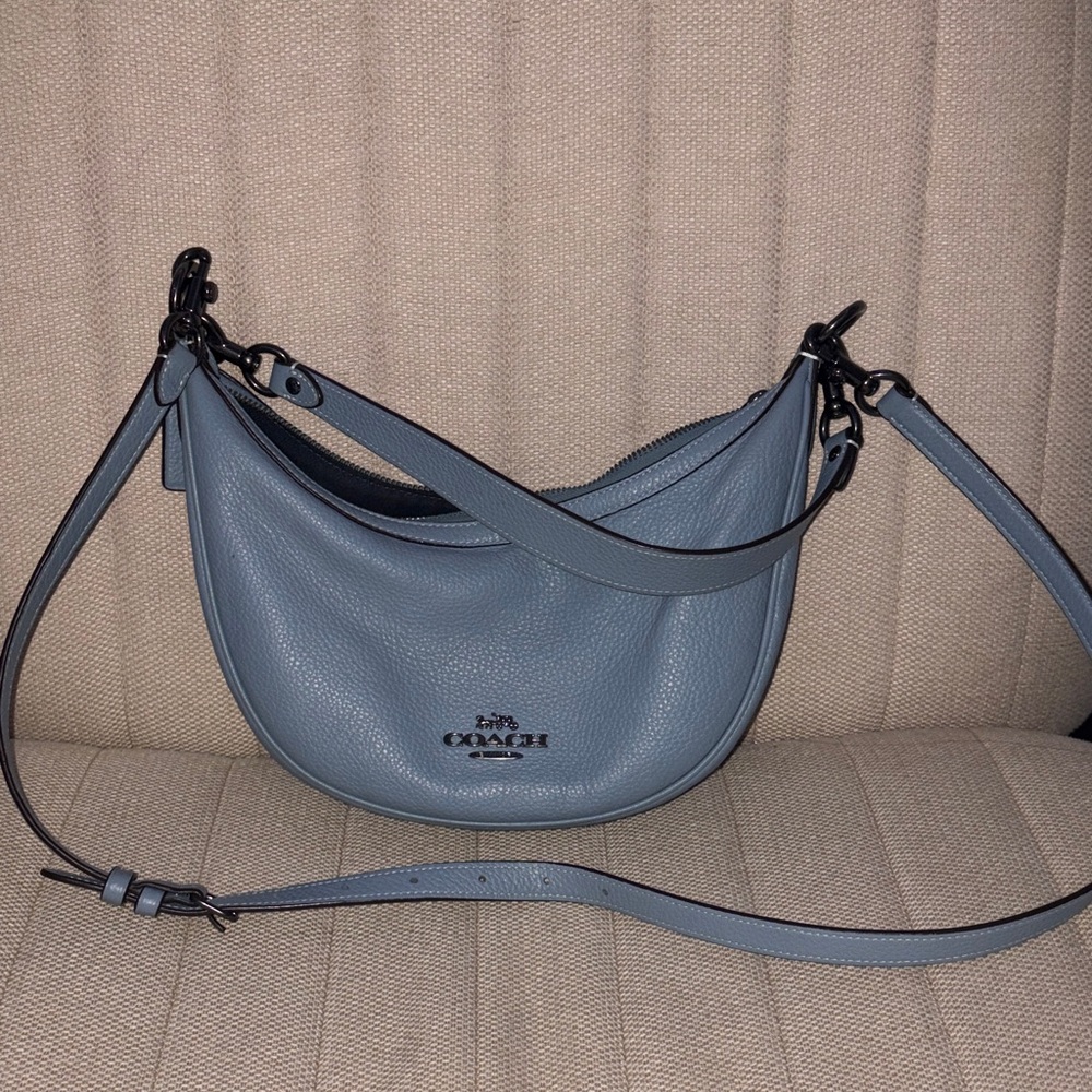 Coach Light Blue Leather Shoulder Bag